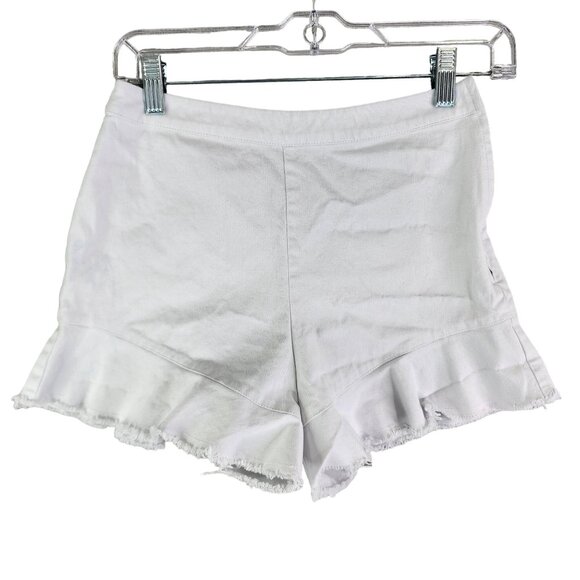 Sugar + Lips Dresses & Skirts - Womens White Sugar + Lips Denim Mini Skirt Ruffles Size XS